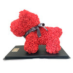 Mon Amour, collection, red, Roses, puppy, Dog, Blue roses, home decor, luxury 